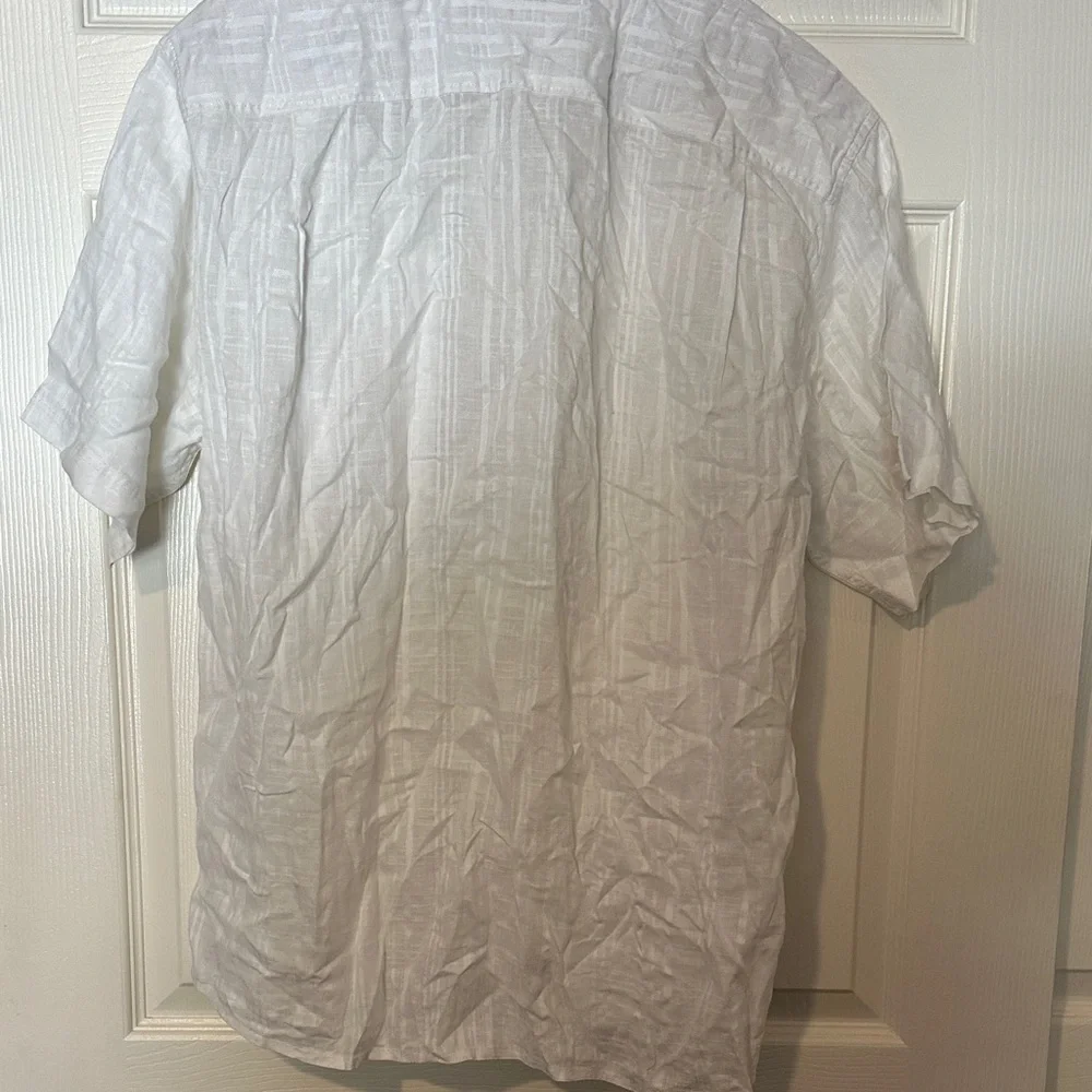 100 % linen Tommy Bahama Cream Textured Shirt - Picture 11 of 11